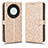 Coque Portefeuille Livre Cuir Etui Clapet C01X pour Huawei Honor Magic5 Lite 5G Or