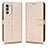 Coque Portefeuille Livre Cuir Etui Clapet C01X pour Motorola MOTO G52 Or