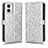 Coque Portefeuille Livre Cuir Etui Clapet C01X pour Motorola Moto G53 5G Argent