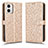 Coque Portefeuille Livre Cuir Etui Clapet C01X pour Motorola Moto G53 5G Or