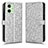 Coque Portefeuille Livre Cuir Etui Clapet C01X pour Motorola Moto G54 5G Argent