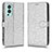 Coque Portefeuille Livre Cuir Etui Clapet C01X pour OnePlus Nord 2 5G Argent