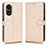 Coque Portefeuille Livre Cuir Etui Clapet C01X pour Oppo A98 5G Or