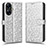 Coque Portefeuille Livre Cuir Etui Clapet C01X pour Realme C55 Argent