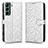 Coque Portefeuille Livre Cuir Etui Clapet C01X pour Samsung Galaxy S22 5G Argent