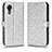 Coque Portefeuille Livre Cuir Etui Clapet C01X pour Samsung Galaxy XCover 5 SM-G525F Argent