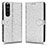 Coque Portefeuille Livre Cuir Etui Clapet C01X pour Sony Xperia 1 III Argent