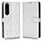 Coque Portefeuille Livre Cuir Etui Clapet C01X pour Sony Xperia 1 IV SO-51C Argent