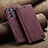 Coque Portefeuille Livre Cuir Etui Clapet C02S pour Samsung Galaxy A23 4G Vin Rouge