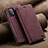 Coque Portefeuille Livre Cuir Etui Clapet C02S pour Samsung Galaxy A52s 5G Vin Rouge