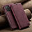 Coque Portefeuille Livre Cuir Etui Clapet C02S pour Samsung Galaxy A72 4G Vin Rouge