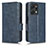 Coque Portefeuille Livre Cuir Etui Clapet C02X pour Huawei Honor X7a Bleu