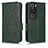 Coque Portefeuille Livre Cuir Etui Clapet C02X pour Huawei P60 Vert