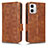 Coque Portefeuille Livre Cuir Etui Clapet C02X pour Motorola Moto G73 5G Marron