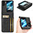 Coque Portefeuille Livre Cuir Etui Clapet C02X pour Oppo Find N2 Flip 5G Noir
