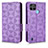 Coque Portefeuille Livre Cuir Etui Clapet C02X pour Realme C25Y India Violet