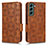 Coque Portefeuille Livre Cuir Etui Clapet C02X pour Samsung Galaxy S22 5G Marron