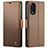 Coque Portefeuille Livre Cuir Etui Clapet C03S pour Oppo Reno8 T 4G Marron