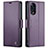 Coque Portefeuille Livre Cuir Etui Clapet C03S pour Oppo Reno8 T 4G Violet