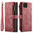 Coque Portefeuille Livre Cuir Etui Clapet C03S pour Samsung Galaxy A22 5G Rouge