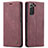 Coque Portefeuille Livre Cuir Etui Clapet C03S pour Samsung Galaxy S21 5G Vin Rouge