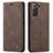 Coque Portefeuille Livre Cuir Etui Clapet C03S pour Samsung Galaxy S21 FE 5G Marron