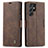 Coque Portefeuille Livre Cuir Etui Clapet C03S pour Samsung Galaxy S22 Ultra 5G Marron