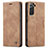 Coque Portefeuille Livre Cuir Etui Clapet C03S pour Samsung Galaxy S24 5G Brun Clair