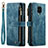 Coque Portefeuille Livre Cuir Etui Clapet C03S pour Xiaomi Redmi Note 9 Pro Bleu