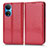 Coque Portefeuille Livre Cuir Etui Clapet C03X pour Huawei Honor X7 Rouge