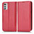 Coque Portefeuille Livre Cuir Etui Clapet C03X pour Motorola Moto E32s Rouge