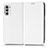 Coque Portefeuille Livre Cuir Etui Clapet C03X pour Motorola Moto Edge (2022) 5G Blanc