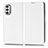 Coque Portefeuille Livre Cuir Etui Clapet C03X pour Motorola Moto G52j 5G Blanc