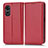 Coque Portefeuille Livre Cuir Etui Clapet C03X pour Oppo A18 Rouge