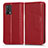Coque Portefeuille Livre Cuir Etui Clapet C03X pour Oppo A74 4G Rouge