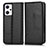 Coque Portefeuille Livre Cuir Etui Clapet C03X pour Oppo Reno7 A Noir