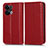 Coque Portefeuille Livre Cuir Etui Clapet C03X pour Oppo Reno9 Pro 5G Rouge