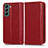 Coque Portefeuille Livre Cuir Etui Clapet C03X pour Samsung Galaxy S22 Plus 5G Rouge