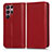 Coque Portefeuille Livre Cuir Etui Clapet C03X pour Samsung Galaxy S22 Ultra 5G Rouge