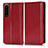 Coque Portefeuille Livre Cuir Etui Clapet C03X pour Sony Xperia 1 IV SO-51C Rouge