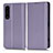 Coque Portefeuille Livre Cuir Etui Clapet C03X pour Sony Xperia 1 IV SO-51C Violet