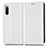 Coque Portefeuille Livre Cuir Etui Clapet C03X pour Sony Xperia 10 III SO-52B Blanc