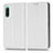 Coque Portefeuille Livre Cuir Etui Clapet C03X pour Sony Xperia 10 IV SO-52C Blanc