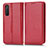 Coque Portefeuille Livre Cuir Etui Clapet C03X pour Sony Xperia 5 II Rouge