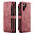 Coque Portefeuille Livre Cuir Etui Clapet C06S pour Samsung Galaxy S23 Ultra 5G Rouge