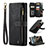 Coque Portefeuille Livre Cuir Etui Clapet C07S pour Samsung Galaxy S21 Ultra 5G Noir