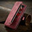 Coque Portefeuille Livre Cuir Etui Clapet C09S pour Samsung Galaxy S23 Ultra 5G Rouge