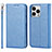 Coque Portefeuille Livre Cuir Etui Clapet D01T pour Apple iPhone 14 Pro Bleu