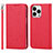 Coque Portefeuille Livre Cuir Etui Clapet D01T pour Apple iPhone 14 Pro Max Rouge