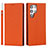 Coque Portefeuille Livre Cuir Etui Clapet D01T pour Samsung Galaxy S21 Ultra 5G Orange